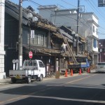 震災直後の佐原の町並みの様子